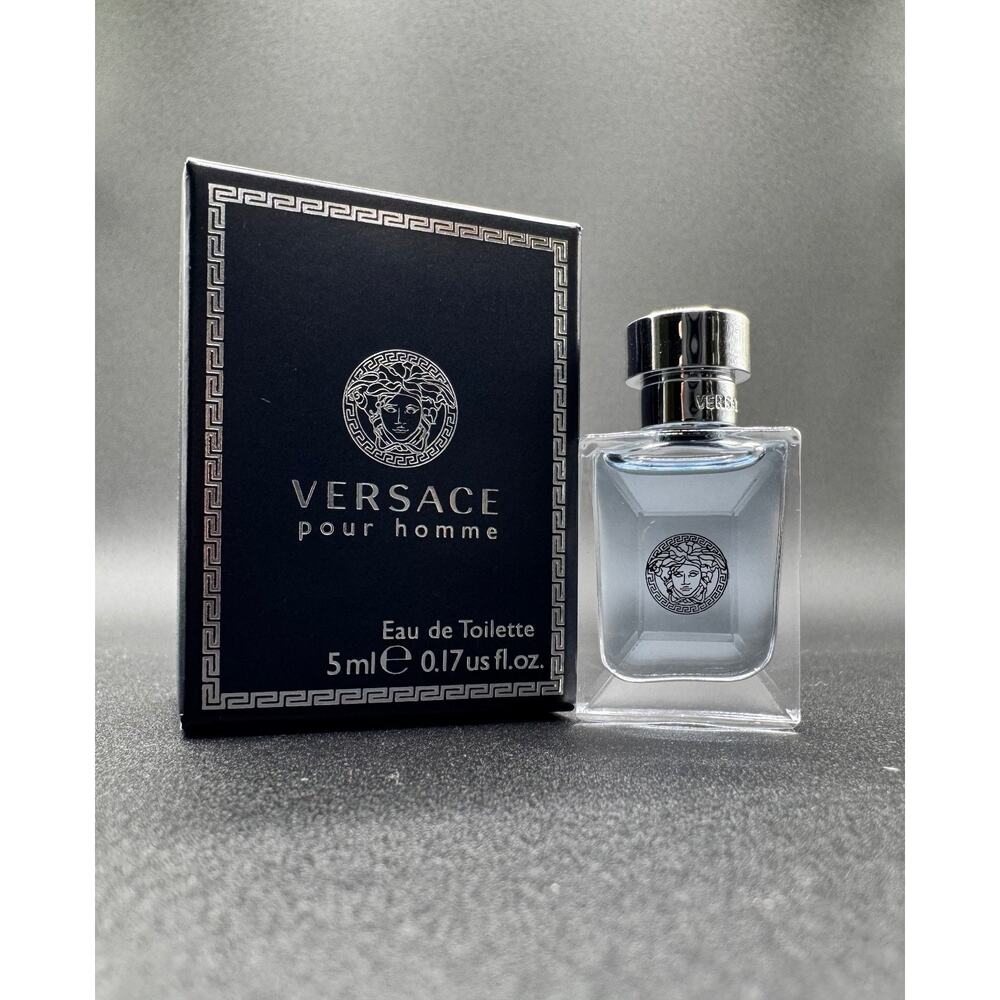 VERSACE POUR HOMME Cologne for Men 0.17 oz (5ml) Eau de Toilette Mini Splash NEW
